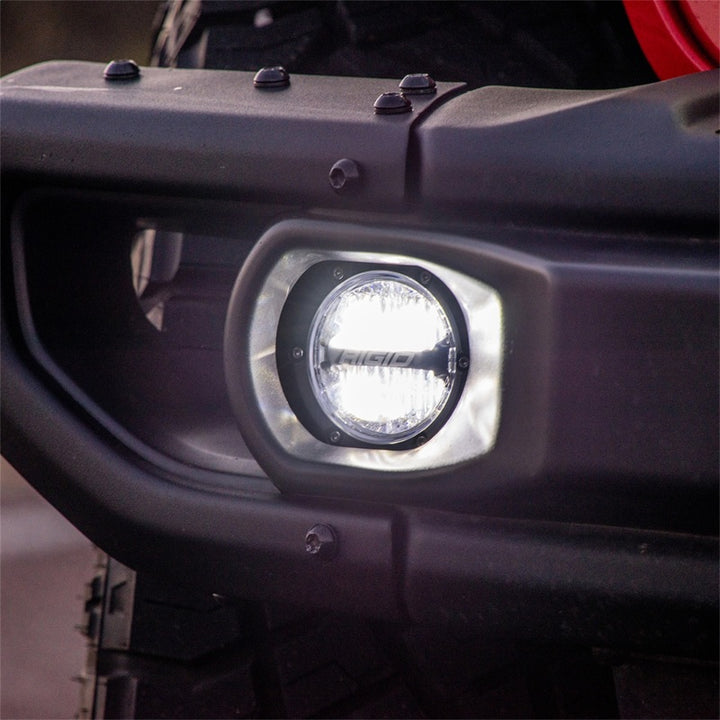 Rigid Industries 360-Series 4in LED SAE J583 Fog Light - White (Pair) - Bull Strap