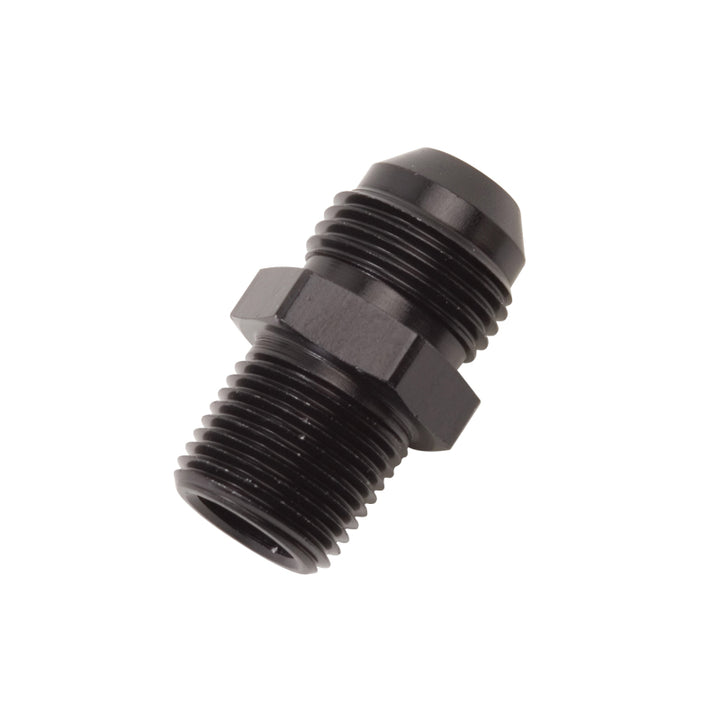 Russell Performance -6 AN to 1/4in NPT Straight Flare to Pipe (Black) - Bull Strap
