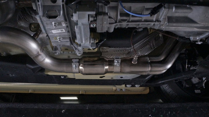 Stainless Works 2015+ Ford GT350 Headers 1-7/8in Primaries High-Flow Cats 3in Collectors - Bull Strap