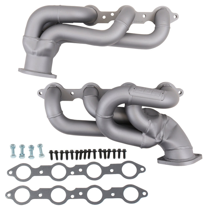 BBK 10-15 Camaro LS3 L99 Shorty Tuned Length Exhaust Headers - 1-3/4 Titanium Ceramic - Bull Strap