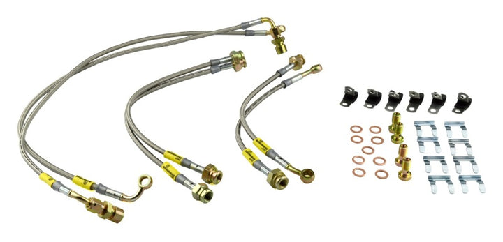 Goodridge 00-06 Chevrolet Tahoe (Rear Disc w/ Stabila Trak) Stainless Steel Brake Line Kit - Bull Strap
