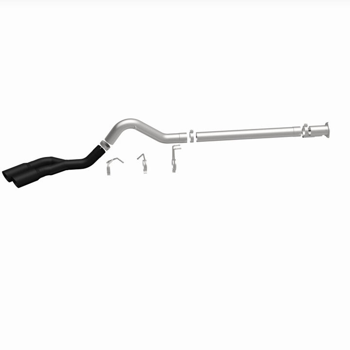 MagnaFlow 08-18 Ford F-250/F-350/F-450 4.6L/6.7 DPF-Back Black 4in Dual Single Rear Exit - Bull Strap