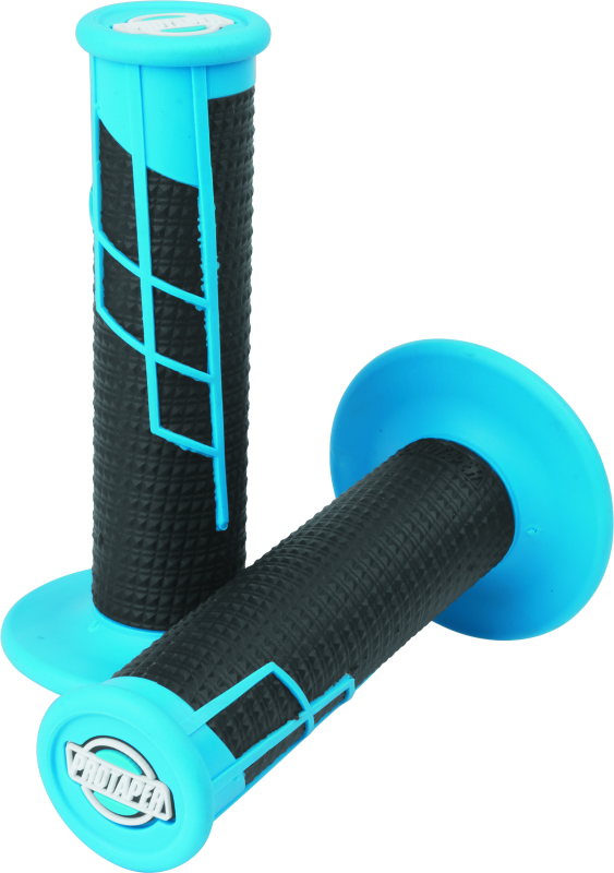 ProTaper Clamp-On 1/2 Waffle Grip - Neon Blue/Black - Bull Strap