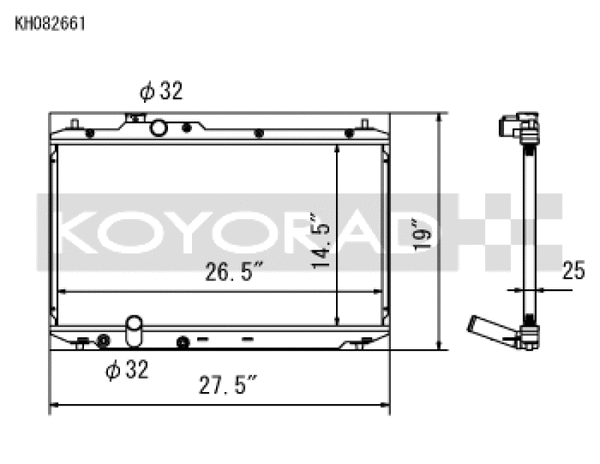 Koyo 12-15 Honda Civic SI 2.4L (MT) Radiator - Bull Strap
