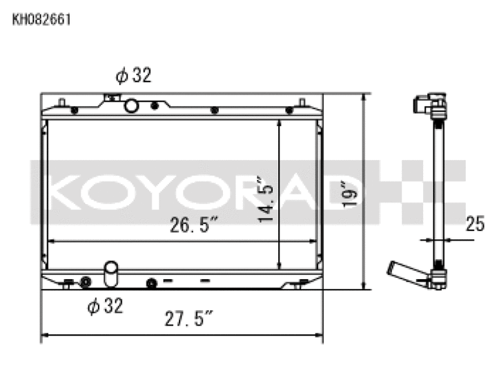 Koyo 12-15 Honda Civic SI 2.4L (MT) Radiator - Bull Strap