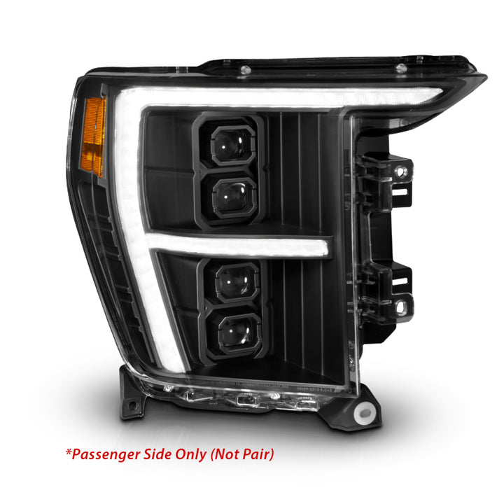 ANZO 21-23 Ford F-150 (w/Factory Halogen) Z-Series Full LED Proj Headlights - Pass. Side ONLY - Bull Strap