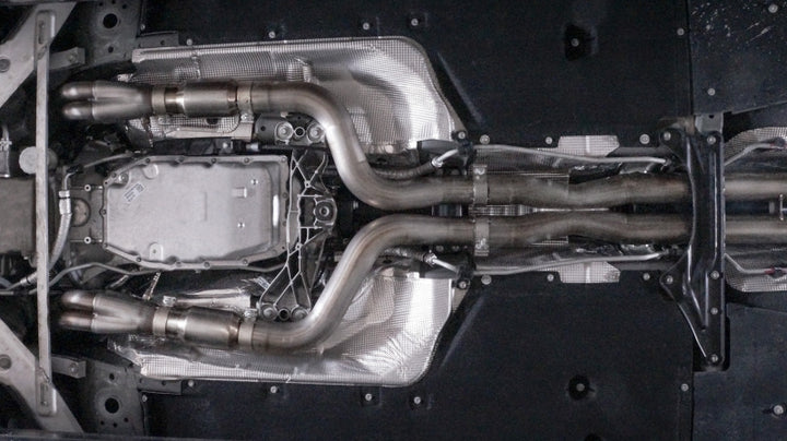 Stainless Works 2016-18 Cadillac CTS-V Sedan Headers 2in Primaries 3in Catted Leads Into X-Pipe - Bull Strap