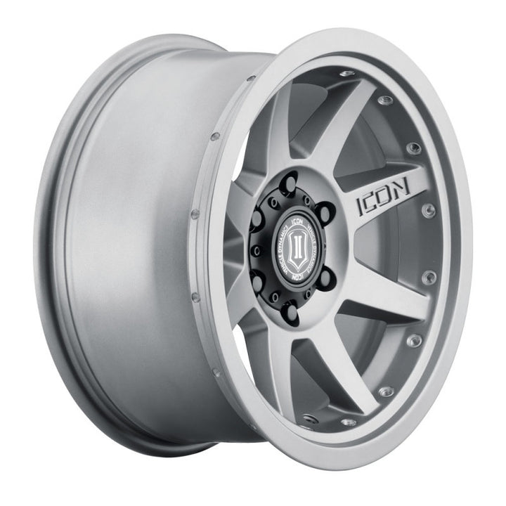 ICON Rebound Pro 17x8.5 6x5.5 0mm Offset 4.75in BS 106.1mm Bore Titanium Wheel - Bull Strap