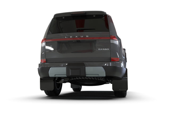 Rally Armor 2024+ Lexus GX-550 Overtrail Black UR Mud Flap Dark Green Logo - Bull Strap