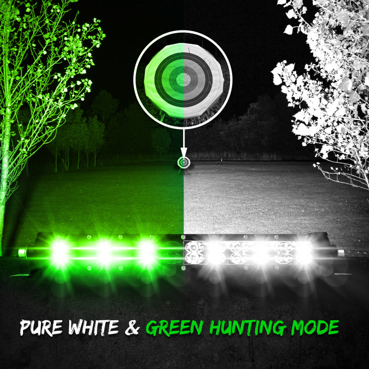 XK Glow RGBW Light Bar High Power Offroad Work/Hunting Light w/ Bluetooth Controller 14In - Bull Strap