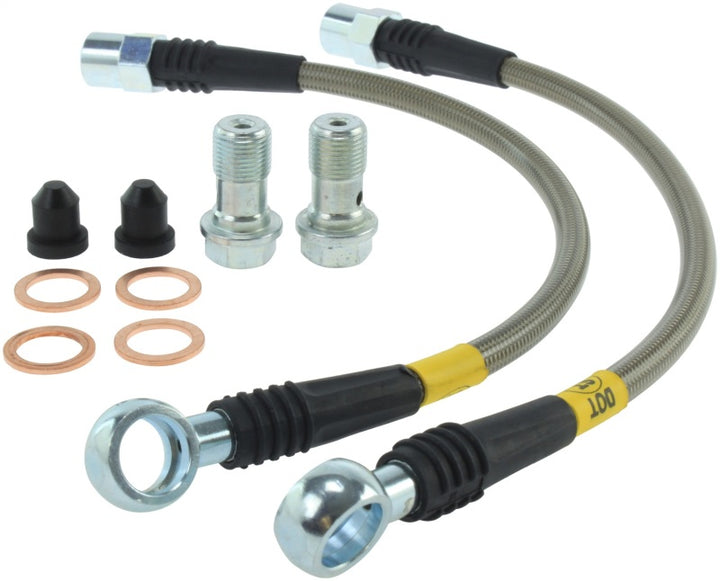 StopTech 02-08 Audi A4 Quattro Rear Stainless Steel Brake Line Kit - Bull Strap