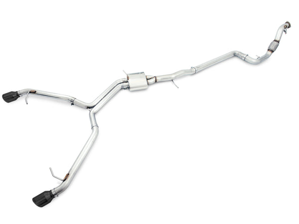 AWE Tuning Audi B9 A4 Track Edition Exhaust Dual Outlet - Diamond Black Tips (Includes DP) - Bull Strap