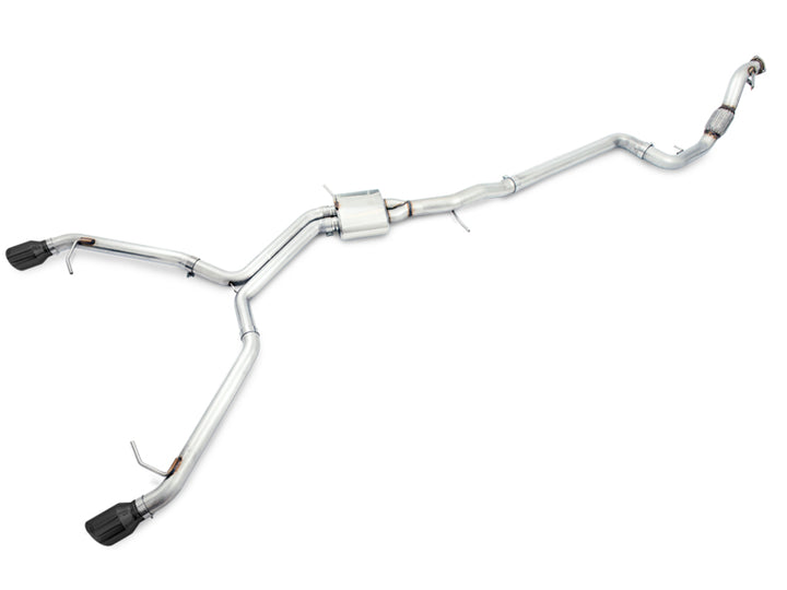 AWE Tuning Audi B9 A4 Track Edition Exhaust Dual Outlet - Diamond Black Tips (Includes DP) - Bull Strap