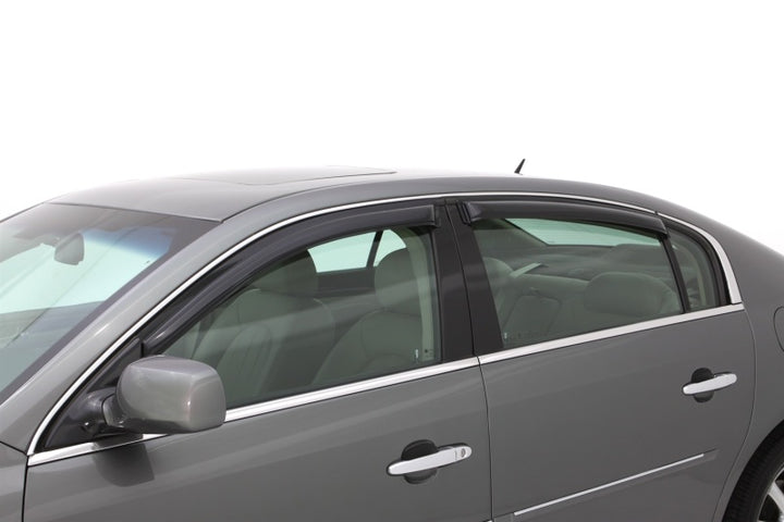 AVS 06-12 Buick Lucerne Ventvisor Outside Mount Window Deflectors 4pc - Smoke - Bull Strap