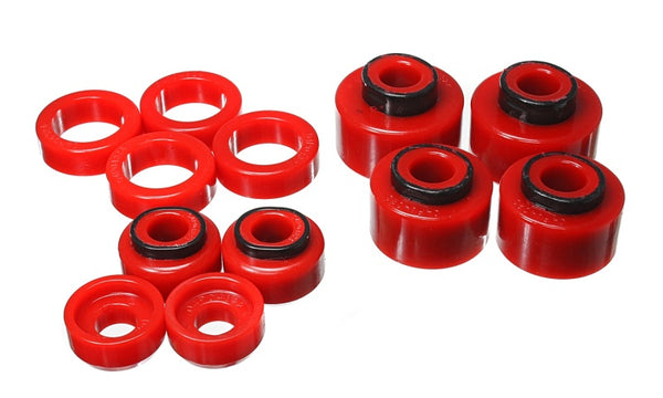 Energy Suspension 05-07 Ford F250/F350 2/4WD Red Body Mount Set - Bull Strap