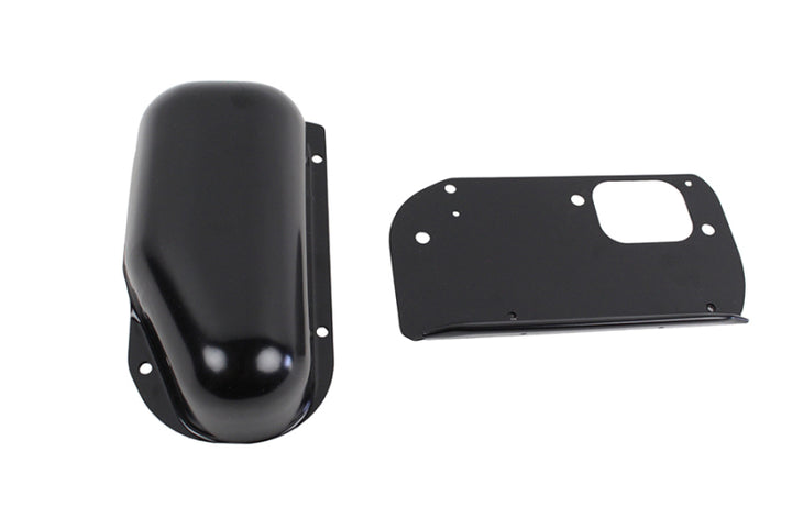 Kentrol 76-86 Jeep Wiper Motor Cover CJ - Powdercoat Black - Bull Strap