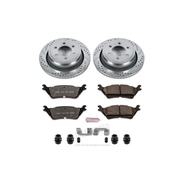 Power Stop 12-18 Ford F-150 Rear Z36 Truck & Tow Brake Kit - Bull Strap
