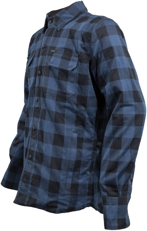 Speed and Strength True Grit Armored Motoshirt Navy/Black - Large - Bull Strap