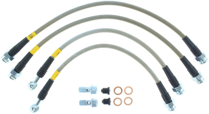 StopTech 07-08 Cadillac Escalade Stainless Steel Rear Brake Lines - Bull Strap