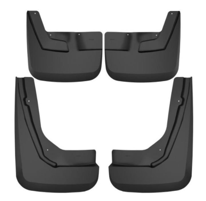 Husky Liners 21-23 Suburban/Tahoe/Yukon XL w/o Power Running Boards Front/Rear Mud Guards - BLK - Bull Strap