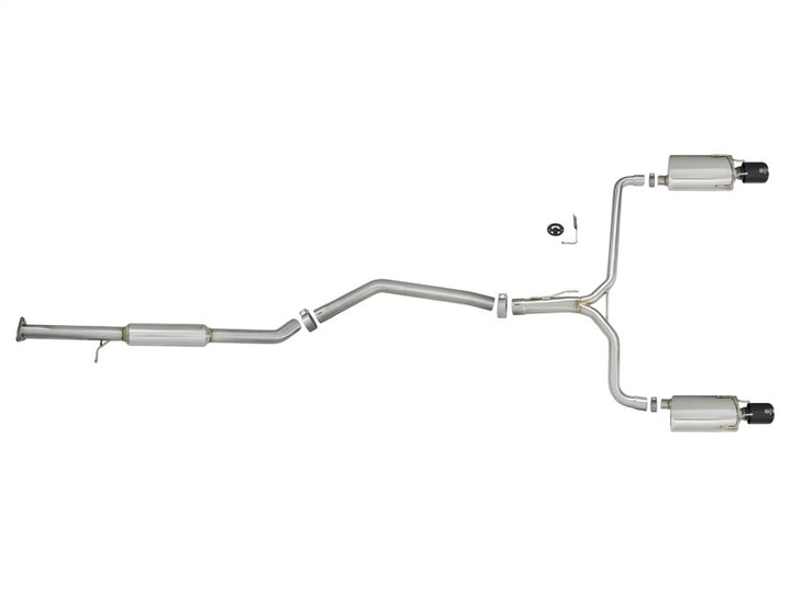 aFe Takeda Exhaust 304SS Dual Cat-Back w/ Black Tips 13-17 Honda Accord LX/EX/EX-L Sedan L4 2.4L - Bull Strap