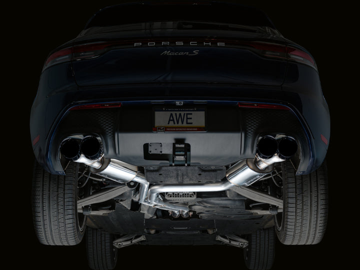 AWE Tuning 19-21 Porsche Macan 3.0T/2.9TT Touring Edition Catback Exhaust w/ Diamond Black Tips - Bull Strap