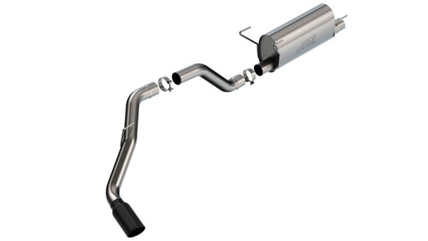 Borla 19-22 RAM 2500 6.4L V8 AT 2/4WD S-TYPE Cat Back Black Chrome Tips - Bull Strap
