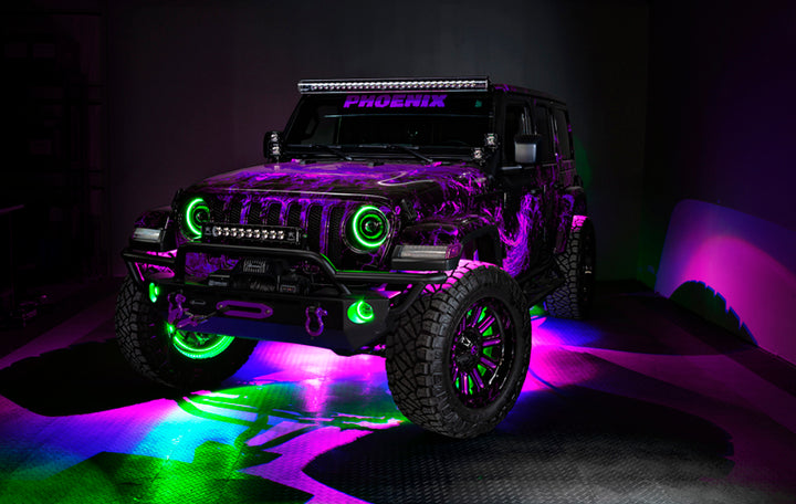 Oracle Oculus Bi-LED Projector Headlights for Jeep JL/Gladiator JT - w/ BC1 Controller - Bull Strap