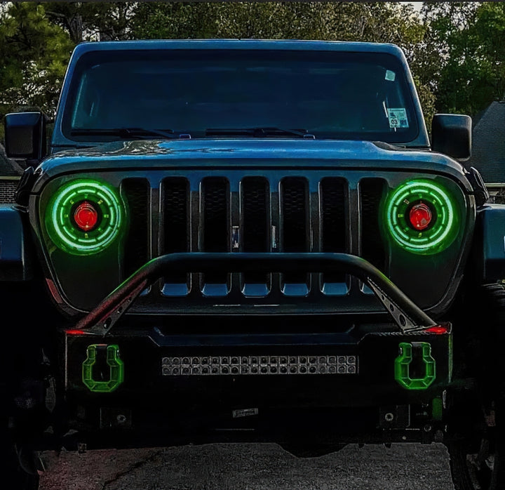 Oracle Oculus Bi-LED Projector Headlights for Jeep JL/Gladiator JT - w/ BC1 Controller - Bull Strap