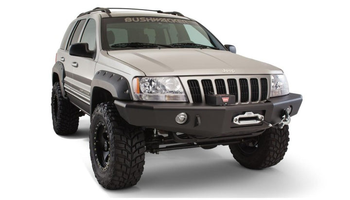 Bushwacker 99-04 Jeep Grand Cherokee Cutout Style Flares 4pc - Black - Bull Strap