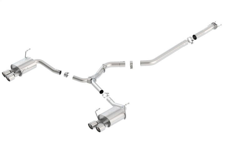Borla 15-16 Subaru WRX / STI 2.5L S-Type Cat-Back Exhaust Quad Rd RL Tips - Bull Strap