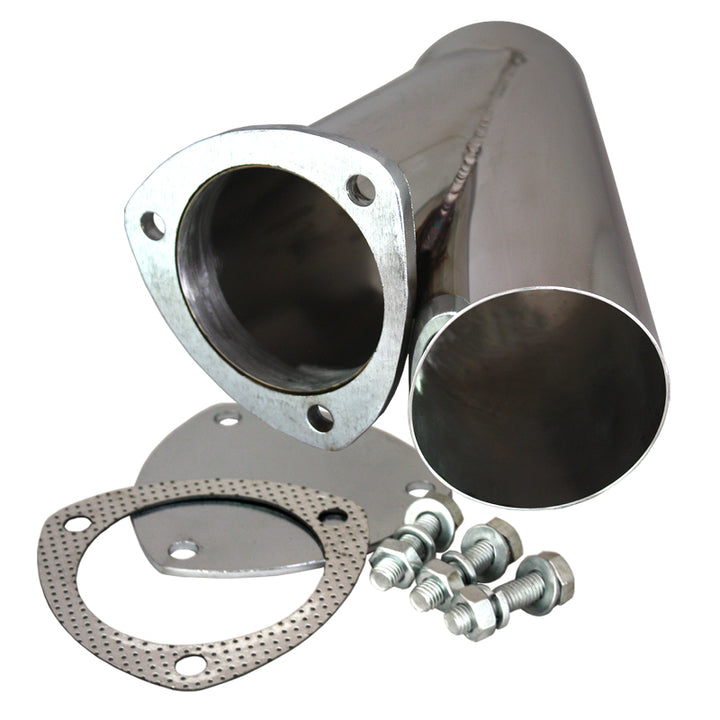 QTP 3.5in Weld-On QTEC Exhaust Cutout Y-Pipe - Bull Strap