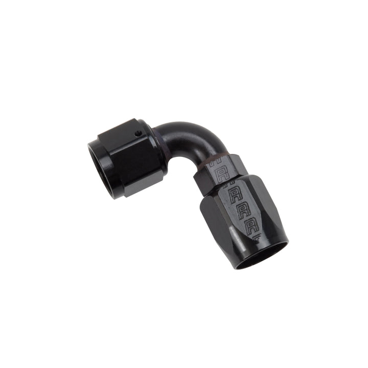 Russell Performance -8 AN Black 90 Degree Full Flow Hose End - Bull Strap