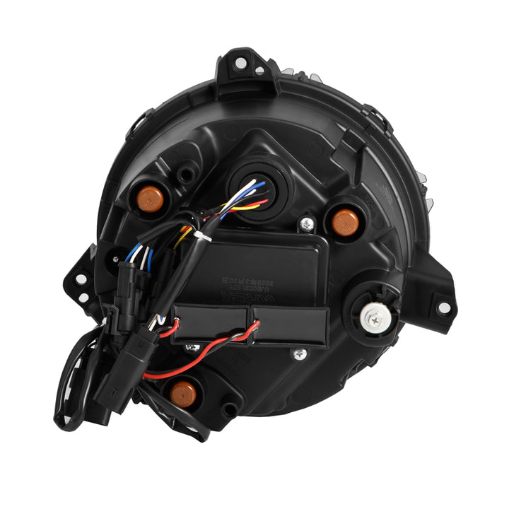 AlphaRex 18-23 Jeep Wrangler JL/Gladiator JT LED Proj Headlights Alpha-Blk w/ Activ Light/Seq Signal - Bull Strap
