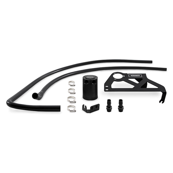 Mishimoto 12-18 Jeep Wrangler JK Baffled Oil Catch Can Kit - Black - Bull Strap