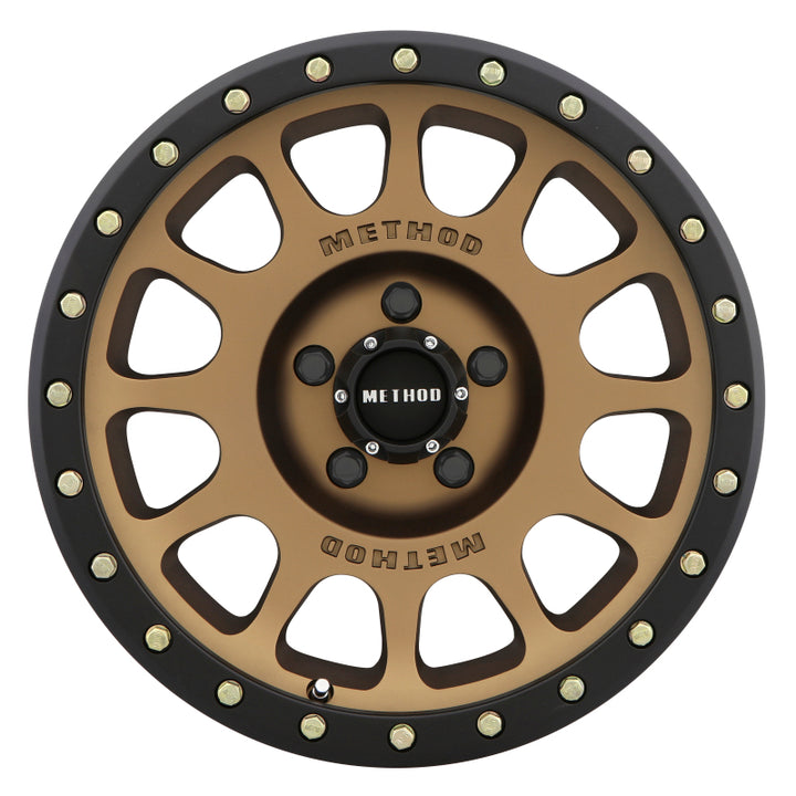 Method MR305 NV 17x8.5 0mm Offset 5x5 94mm CB Method Bronze/Black Street Loc Wheel - Bull Strap