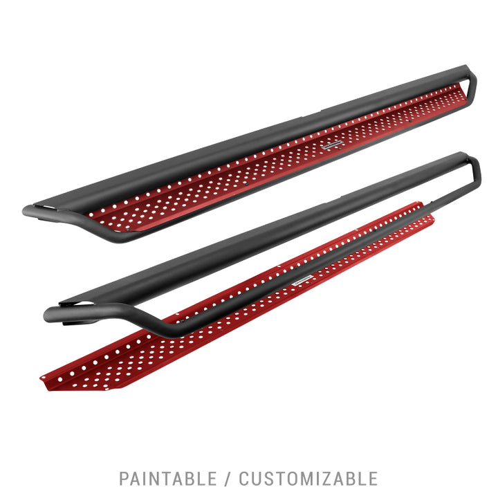 Go Rhino Dominator Extreme D1 Side Steps - Tex Blk - 87in - Bull Strap