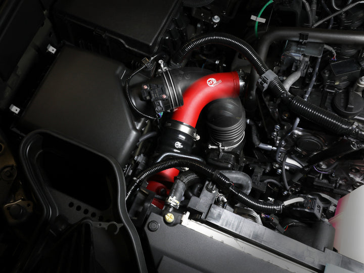aFe 2024+ Toyota Tacoma BladeRunner  2.5in & 3in Aluminum Hot & Cold Charge Pipe Kit - Red - Bull Strap