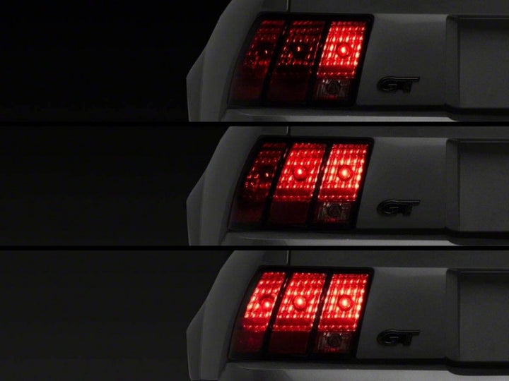 Raxiom 96-04 Ford Mustang Excluding 99-01 Cobra Sequential Tail Light Kit (Plug-and-Play Harness) - Bull Strap