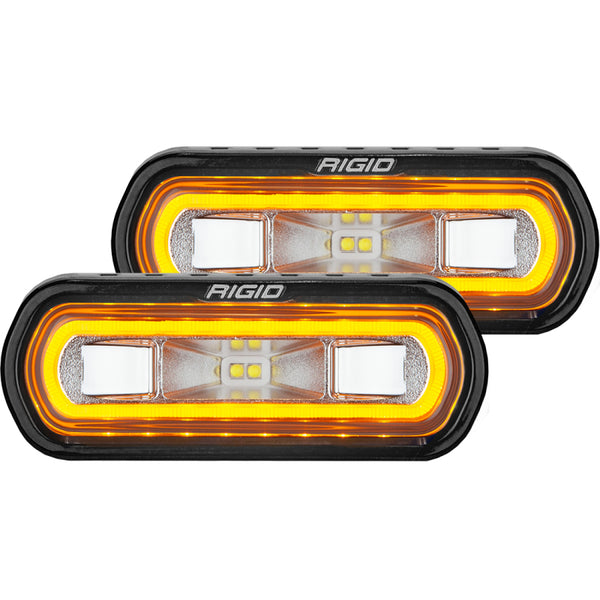Rigid Industries SR-L Series Surface Mount LED Spreader Pair w/ Amber Halo - Universal - Bull Strap