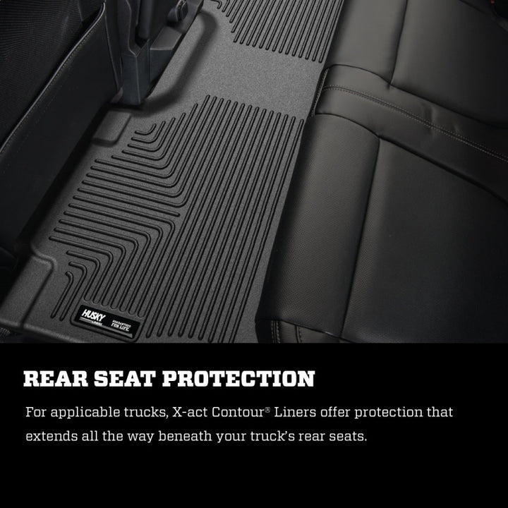 Husky Liners 15-23 Ford F-150 Super Cab X-Act Contour Black 2nd Seat Floor Liners - Bull Strap