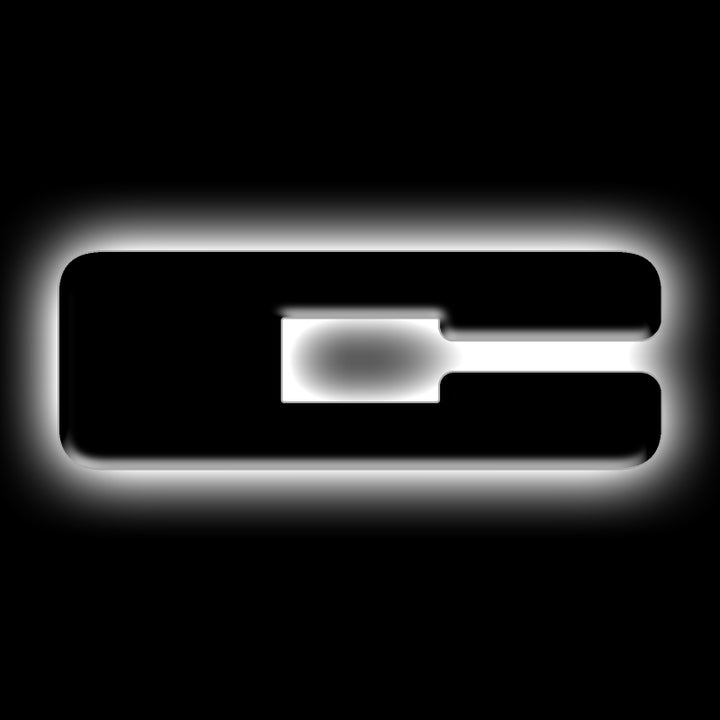 ORACLE Lighting Universal Illuminated LED Letter Badges - Matte Blk Surface Finish - C - Bull Strap