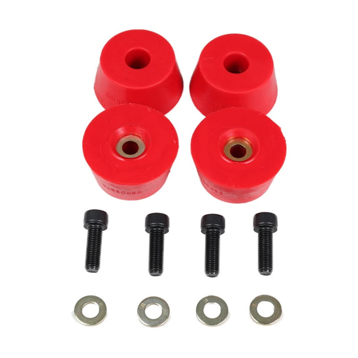 Energy Suspension 96-02 Toyota 4Runner Front Hyper Flex Red Bump Stop Set - Bull Strap