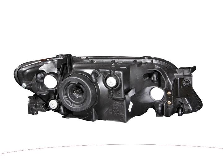 ANZO 2001-2003 Mazda Protege Crystal Headlights Black - Bull Strap