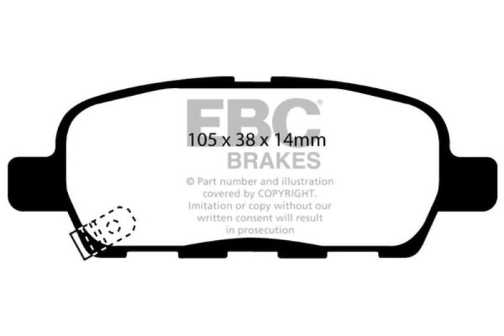 EBC 03-05 Infiniti FX35 3.5 Yellowstuff Rear Brake Pads - Bull Strap