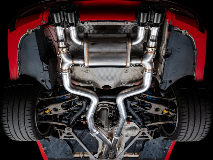 AWE Tuning BMW F8X M3/M4 SwitchPath Catback Exhaust - Diamond Black Tips - Bull Strap