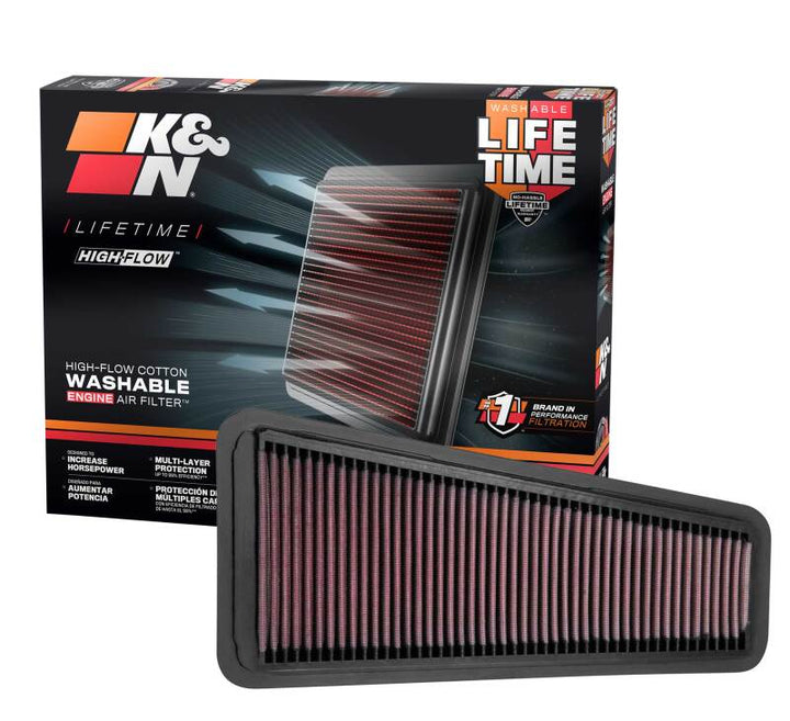 K&N 05-10 Toyota Tacoma/Tundra / 02-09 4Runner / 07-09 FJ Cruiser Drop In Air Filter - Bull Strap