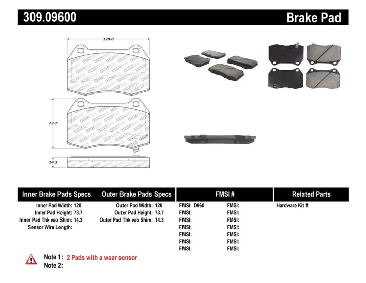 StopTech Performance 02-07 350z/G35 w/ Brembo Front Brake Pads - Bull Strap