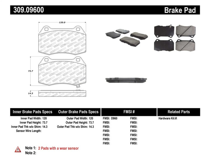 StopTech Performance 02-07 350z/G35 w/ Brembo Front Brake Pads - Bull Strap