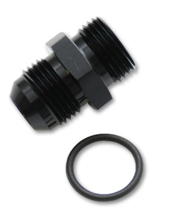 Vibrant -3AN Male Flare to -4 ORB Male Straight Adapter w/O-Ring - Anodized Black - Bull Strap